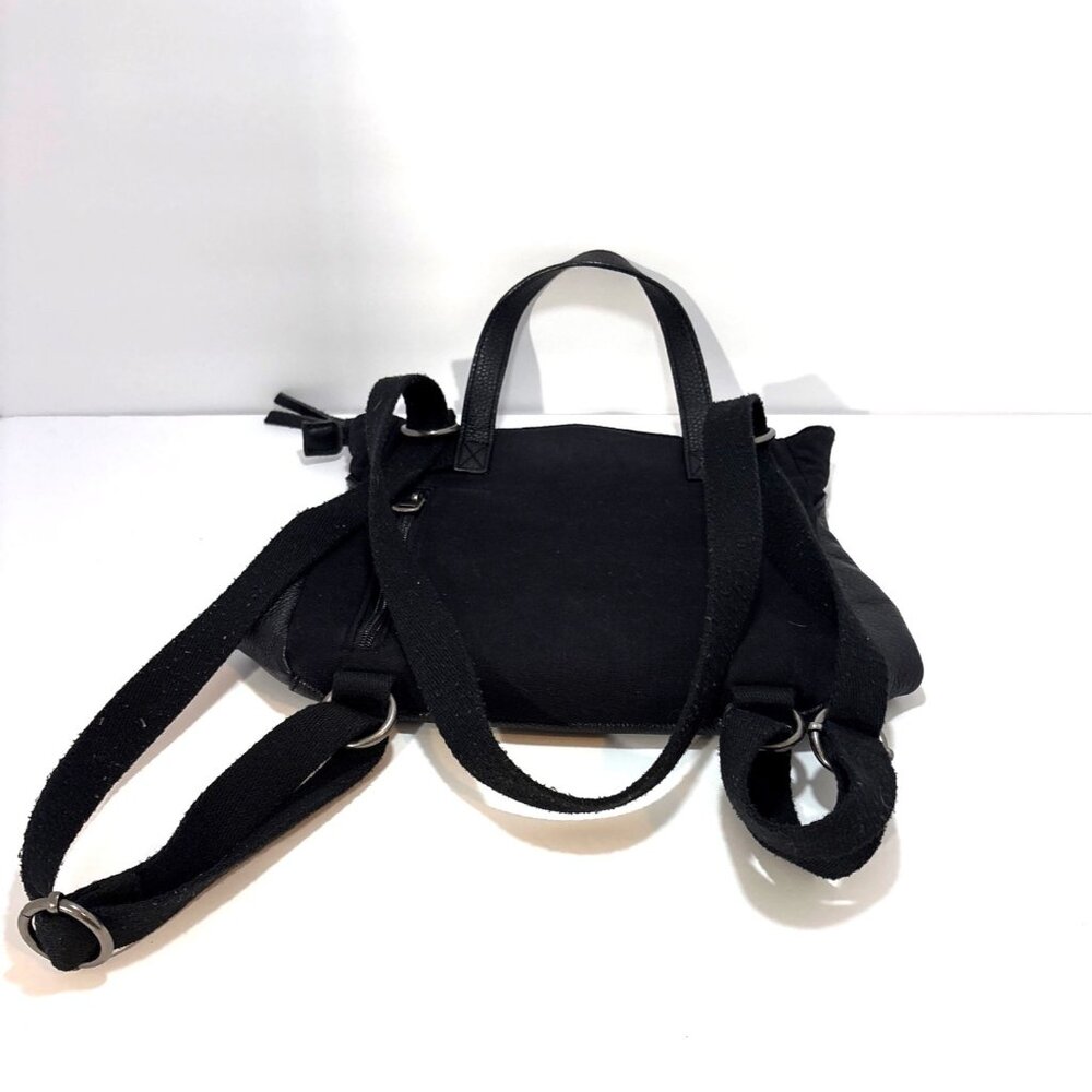 The Sak Black Leather Backpack Crossbody with Mint Patterned Interior - Picture 2 of 10